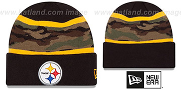 Steelers ARMY CAMO FILLZ Knit Beanie Hat by New Era