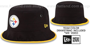 Steelers BASIC-ACTION Black Bucket Hat by New Era