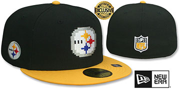 Steelers NFL PIXELATED Black-Gold Fitted Hat by New Era