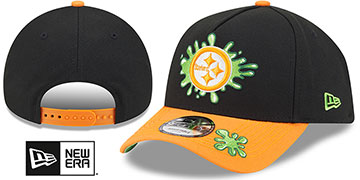 Steelers NFL SLIME SNAPBACK Black-Orange Hat by New Era