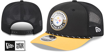 Steelers ROPE 2T GAME MESHBACK STRETCH-SNAP Black-Gold Hat by New Era