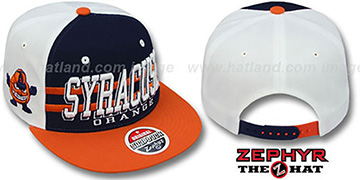 Syracuse 2T SUPERSONIC SNAPBACK Navy-Orange Hat by Zephyr