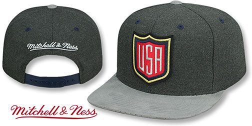 Team USA WORLD CUP HOCKEY SNAPBACK Grey-Grey Hat by Mitchell and Ness
