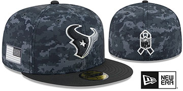 Texans 2026 SALUTE-TO-SERVICE Dark Digital Camo-Black Fitted Hat by New Era