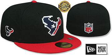 Texans NFL PIXELATED Black-Red Fitted Hat by New Era