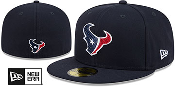 Texans RHINESTONE LOGO Navy Fitted Hat by New Era