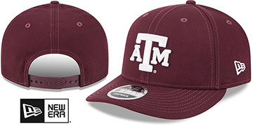 Texas A and M LOW-CROWN TEAM-BASIC SNAPBACK Maroon Hat by New Era