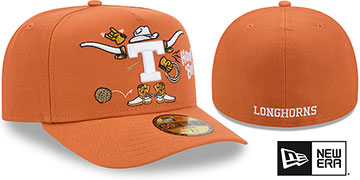 Texas NCAA CARTOON  A-FRAME Burnt Orange Fitted Hat by New Era
