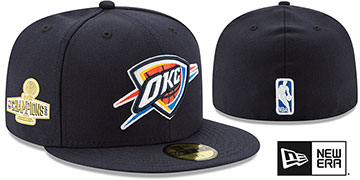 Thunder 2025 FINALS CHAMPIONS Navy Fitted Hat by New Era