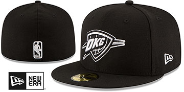 Thunder 'NBA TEAM-BASIC' Black-White Fitted Hat by New Era