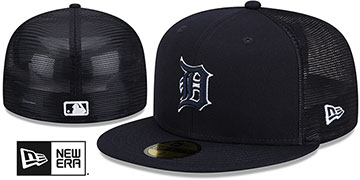 Tigers 2022-23 BATTING PRACTICE TRUCKER Navy Fitted Hat by New Era