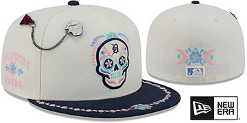 Tigers DAY OF THE DEAD Stone-Navy Fitted Hat by New Era