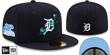 Tigers LOGO BLOOM SIDE-PATCH Navy-Sky Fitted Hat by New Era