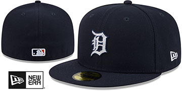 Tigers RHINESTONE LOGO Navy Fitted Hat by New Era