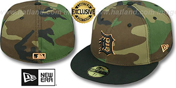 Tigers 'TEAM-BASIC' Army Camo-Black Fitted Hat by New Era