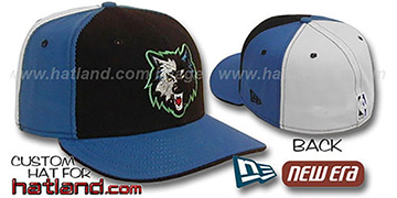 Timberwolves PINWHEEL Black-Blue-White Fitted Hat