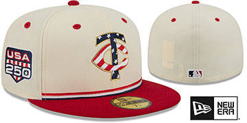 Twins 2026 JULY 4TH STARS N STRIPES Fitted Hat by New Era