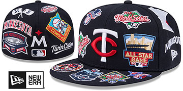 Twins ALL-OVER Navy Fitted Hat by New Era