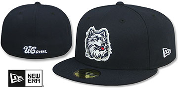 UConn ALTERNATE NCAA TEAM-BASIC Navy Fitted Hat by New Era
