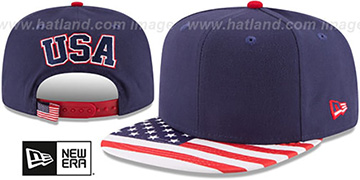 United States FLAG VIZE SNAPBACK Navy Hat by New Era