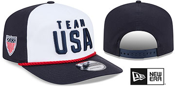 United States TEAM USA PC ROPE SNAPBACK White-Navy Hat by New Era