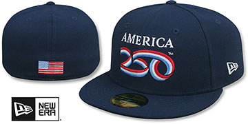 USA AMERICA 250 Navy Fitted Hat by New Era