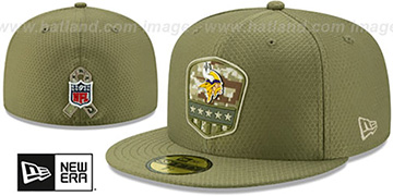 Vikings 2019 SALUTE-TO-SERVICE Olive Fitted Hat by New Era