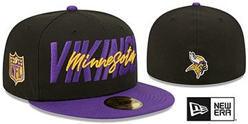 Vikings 2022 NFL DRAFT Black-Purple Fitted Hat by New Era