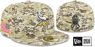 Vikings 2025 SALUTE-TO-SERVICE Digital Desert Storm Fitted Hat by New Era