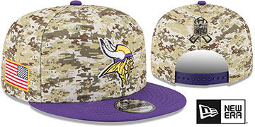 Vikings 2025 SALUTE-TO-SERVICE SNAPBACK Desert Storm-Purple Hat by New Era