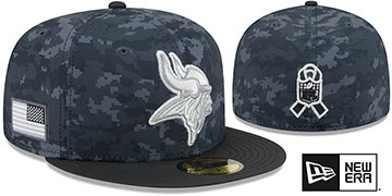 Vikings 2026 SALUTE-TO-SERVICE Dark Digital Camo-Black Fitted Hat by New Era