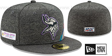 Vikings ONFIELD CRUCIAL CATCH Grey Fitted Hat by New Era
