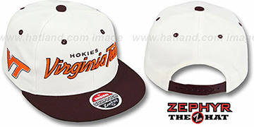 Virginia Tech 2T HEADLINER SNAPBACK White-Maroon Hat by Zephyr