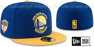 Warriors '2018 FINALS' Royal-Gold Fitted Hat by New Era