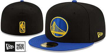 Warriors 2T NBA TEAM-BASIC Black-Royal Fitted Hat by New Era