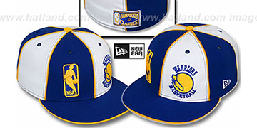 Warriors DW OLD SCHOOL-LOGOMAN Royal-White Fitted Hat