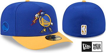 Warriors NBA CARTOON  A-FRAME Royal-Gold Fitted Hat by New Era