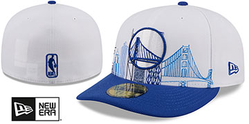Warriors PRE-CURVED SKYLINE White-Royal Fitted Hat by New Era