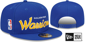 Warriors SCRIPT-UP SNAPBACK Royal Hat by New Era