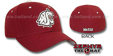 Washington State DH Fitted Hat by Zephyr - burgundy