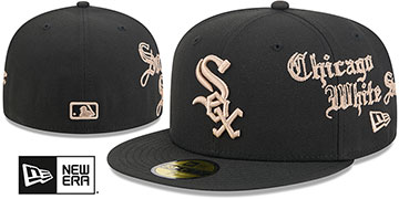 White Sox GOTHIC HERITAGE Black Fitted Hat by New Era