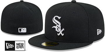 White Sox RHINESTONE LOGO Black Fitted Hat by New Era