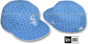White Sox SOX ALL-OVER FLOCKING Columbia-White Fitted Hat by New Era