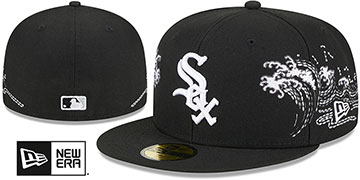 White Sox TONAL WAVE Black Fitted Hat by New Era