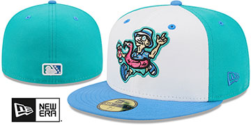 Whitecaps 2026 THEME NIGHT White-Teal-Blue Fitted Hat by New Era
