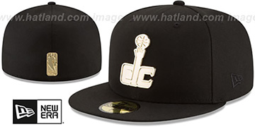 Wizards GOLDEN-BADGE Black Fitted Hat by New Era