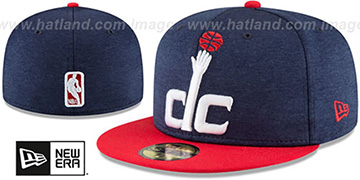 Wizards HEATHER-HUGE Navy-Red Fitted Hat by New Era