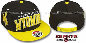 Wyoming 2T SUPER-ARCH SNAPBACK Brown-Gold Hat by Zephyr
