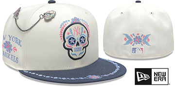 Yankees DAY OF THE DEAD Stone-Navy Fitted Hat by New Era