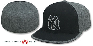 Yankees MELTON WILDSIDE Black-Grey Fitted Hat by American Needle